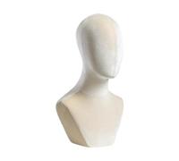 Whtkoph Mannequin Head Foam Base Jewelry Display Stand Stand Velvet Covered Model Suitable for Home Shops Weddings Parties Salon, Beige