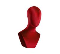 Whtkoph Mannequin Head Foam Base Jewelry Display Stand Stand Velvet Covered Model Suitable for Home Shops Weddings Parties Salon, Red