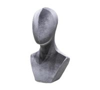 Whtkoph Mannequin Head for Display, Mannequin Head Model, Versatile Clothes Rack, Hat Stand, Stand, Scarf Stand, Grey