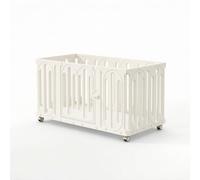 Whtkoph Modular With Secure Latch And Hinged Door On Wheeled Stand For Small Dogs Inside The House With Transparent Walls Suitable For Housebreaking And Daily Use