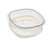 Whtkoph Multifunctional Terrarium for Turtles And Reptiles, with Resting Area, Easy to Move And Scratch-Resistant Transparent Food Box, Single Layer