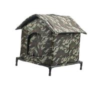 Whtkoph Outdoor Cat House with Raised Base, Windproof, Portable, Provides Stray Cats with A Warm Winter, Ideal for The, L