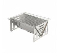 Whtkoph Outdoor Portable Grill Cooker With Foldable Compact Design And Ventilated Firebox 304 Stainless Steel For camping hiking backpacking picnics tailgating patio gatherings, 380x220x180mm