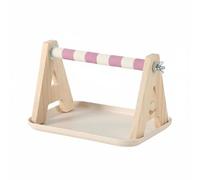 Whtkoph Parrot Training Stand Bird Grooming Wooden Perch Tabletop Tray with Stable Base Suitable for Desk Training Cockatiel Play Home Use Pet Maintenance, M, A-shape