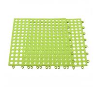 Whtkoph Pet Cage Mat Interlocking Floor Tile Liner Cage Mat Hutch Flooring Enclosure Pad Medical Silicone Construction With Drainage Holes And Bite Resistance, Green