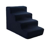 Whtkoph Portable Pet Ramp with Cover for Small Pets, 4 Steps Dark BLue