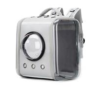 Whtkoph Portable Travel Container Cat Backpack Carrier Pet Bag Rucksack With Front Bubble Capsule And Side Clear Panel Oxford And Acrylic Structure With, Gray