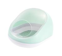 Whtkoph Sand Bath Toilet for Hamsters, Hamster Cage, Clear, Bath House for Small Animals, Sand Bath Container for Squirrels, Small Animals, green and white