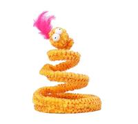 Whtkoph Spiral Snake Toy for Cats, Teaser Toy, Hitting, Biting, Kitten Toy, Creative Play, Spring Interaction for The, Yellow