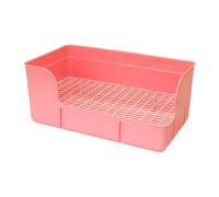 Whtkoph Toilet for Cage, Urinal Bowl, Pee Tray, Bedpan, Potty Train Grid, for Ferrets, Bunnies, Pink