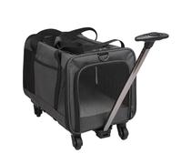 Whtkoph Travel Carrier Suitcase Carrier Cat Trolley Wheeled Bag Mesh Panel Oxford Breathable Accessory Suitable for Gift Giving Home Decoration, Black