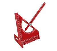Whtkoph Triangle Ruler Square Carpentry Measuring Layout Tool Multifunctional Multi Angle Adjustable for Construction, Red
