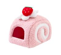 Whtkoph Warm Hamster Bed, Soft And Cozy Winter House for Small Pets Like Hamsters, Sleeping Nest for Small Animals Like Flying Squirrels And Gerbils, Pink