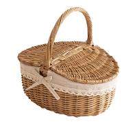 Whtkoph Wicker Basket, Gift Basket, Empty, Wedding, Sturdy Woven with Removable Lining, Easter Parties, Barbecues, Christmas Picnic Basket, 40cmx29cmx19cm