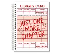 WHTYEFZ Just One More Chapter Horizontal Lined Spiral Notebook,Library Card Design Journal for Reader Bibliophile Librarian Book Lover, Bookworm Gifts for Book Club Member Bibliophile Librarian