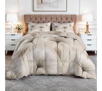WHUOEUCO 3-Piece Coverless Duvet King 230x220 cm with 2 Pillowcases, Reversible Dandelion Flowers Comforter Set, Washable Lightweight Quilted Bedding for All Seasons