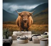 WHUOEUCO 3D Mural Photo Wallpaper Animal Brown Yak 200x140 cm Large Art Poster Non-Woven Wallpaper, Wall Decor Murals for Bedroom, Living Room, Kids Room