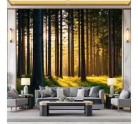 WHUOEUCO 3D Mural Photo Wallpaper Nature Forest 500x280 cm Large Art Poster Non-Woven Wallpaper, Wall Decor Murals for Bedroom, Living Room, Kids Room