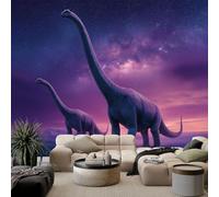 WHUOEUCO 3D Mural Photo Wallpaper Purple Dinosaur 300x210 cm Large Art Poster Non-Woven Wallpaper, Wall Decor Murals for Bedroom, Living Room, Kids Room