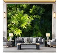 WHUOEUCO 3D Mural Photo Wallpaper Tropical Jungle Leaves 400x280 cm Large Art Poster Non-Woven Wallpaper, Wall Decor Murals for Bedroom, Living Room, Kids Room