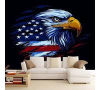 WHUOEUCO 3D Photo Wallpaper Doodle Eagle Head 350x256 cm Fashion Decoration Wall Mural, Non-Woven Wallpaper, for Living Room Bedroom Dining Room Wall Art Painting