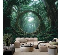 WHUOEUCO 3D Photo Wallpaper Green Jungle Vines 400x280 cm Wall Mural Non-Woven Panoramic Poster Home Decoration Wallpaper Murals for Living Room, Bedroom, Kids Room, Office