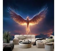 WHUOEUCO 3D Photo Wallpaper Phoenix in The Starry Sky 500x280 cm Fashion Decoration Wall Mural, Non-Woven Wallpaper, for Living Room Bedroom Dining Room Wall Art Painting