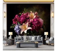 WHUOEUCO 3D Photo Wallpaper Romantic Theme Roses 250x175 cm Fashion Decoration Wall Mural, Non-Woven Wallpaper, for Living Room Bedroom Dining Room Wall Art Painting