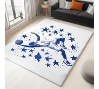 WHUOEUCO 3D Print Area Rug 80x150cm Basketball Player Modern Washable Rugs, Soft Fluffy Faux Wool Carpet, Anti-Slip Durable Mat, for Living Room Bedroom Home Office Decor
