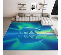 WHUOEUCO 3D Print Area Rug Animal Polar Bear 120x180cm Modern Washable Rugs, Soft Fluffy Faux Wool Carpet, Anti-Slip Durable Mat, for Living Room Bedroom Home Office Decor