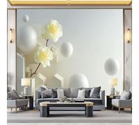 WHUOEUCO 3D Wallpaper Mural Geometry Space Sphere 250x175 cm Modern Art Wall Murals Photo Wallpaper, for Living Room Bedroom Children's Room Home Decoration, Easy to Install