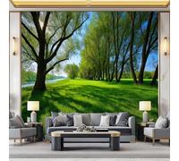 WHUOEUCO 3D Wallpaper Mural Woods Grassland 400x280 cm Modern Art Wall Murals Photo Wallpaper, for Living Room Bedroom Children's Room Home Decoration, Easy to Install