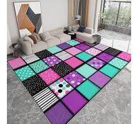 WHUOEUCO Area Rug for Living Room Bedroom Square Dots 160x230cm Modern 3D Print Washable Carpet, Soft Short Pile Rug for Kids Room Indoor Decor