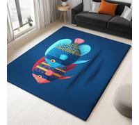 WHUOEUCO Area Rugs for Bedroom Living Room 160x230cm Cartoon Fish Soft Short Pile Washable Carpet, Modern 3D Print Area Rug for Kids Room Floor Mat for Indoor Decor
