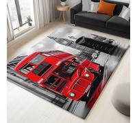 WHUOEUCO Area Rugs for Bedroom Living Room 180x240cm London Bus Street Scene Soft Short Pile Washable Carpet, Modern 3D Print Area Rug for Kids Room Floor Mat for Indoor Decor