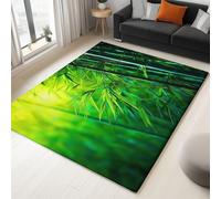 WHUOEUCO Area Rugs for Bedroom Living Room 60x120cm Green Bamboo Plant Soft Short Pile Washable Carpet, Modern 3D Print Area Rug for Kids Room Floor Mat for Indoor Decor