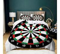 WHUOEUCO Bedding Duvet Cover Game Darts Double Size 79 x 79 inch 3D Quilt Cover with Zipper Closure, 3 Pieces (1 Duvet Cover + 2 Pillowcases), Microfiber Bedding