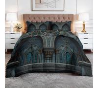 WHUOEUCO Building Castle Single XL Coverless Duvet 150x200 cm, 7.5 Tog Large Single Comforter Set, 400GSM Washable Reversible Bed Quilt for All Seasons