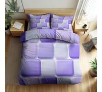 WHUOEUCO Duvet Cover Set Cot-bed 120x150 cm lavender rectangle 3D Print Bedding Set 3 Pieces with Zipper, Anti Allergic Polycotton Quilt Cover with 2 Pillowcases, for Adults Boys Girls