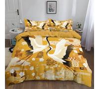 WHUOEUCO Duvet Cover Sets Single 135x200 cm Japanese Cherry Blossom Pattern Ultrasoft Durable 3 Pcs Bedding Set with Zipper Closure, 1 Quilt Cover 2 Pillow Cases, for Kids Adult Bedroom Decor