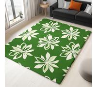 WHUOEUCO Indoor Area Rugs 120x180cm Green Abstract Floral Modern Print Rug, Non-Slip Machine Washable Super Soft Floor Carpet for Bedroom Children's Room Home Decor