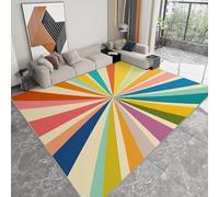 WHUOEUCO Indoor Area Rugs Rainbow Stripes 60x120cm Modern Print Rug, Non-Slip Machine Washable Super Soft Floor Carpet for Bedroom Children's Room Home Decor