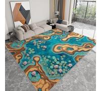 WHUOEUCO Large Area Rugs for Living Room Abstract Lakes Deserts 160x230cm Washable Non Slip Rug, Soft Short Pile Carpet for Bedroom, Dining Room, Nursery and Office