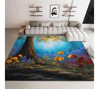 WHUOEUCO Large Area Rugs Wildflowers Daisies In The Woods 160x230cm Washable Rug Living Room, Soft Non Slip Area Rugs, Short Pile Bedroom Carpet for Dining Room Kitchen Nursary Office