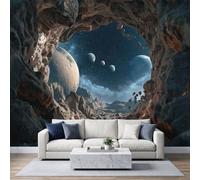 WHUOEUCO Photo Wall Galaxy Lava Asteroids Gravel Wallpaper Murals | Outer Space Cosmic Planets Non-Woven Photo Wallpaper 200x140 cm 3D Effect, Living Room Bedroom Home Decoration Poster