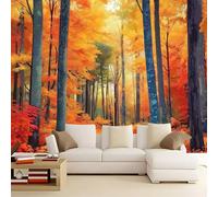 WHUOEUCO Photo Wallpaper Murals Autumn Woods Landscape 250x175 cm 3D Panoramic Wallpaper, Modern Non-Woven Wall Mural, for Bedroom Living Room TV Backdrop Interior Decor