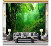 WHUOEUCO Photo Wallpaper Murals Green Jungle Plants 500x280 cm 3D Panoramic Wallpaper, Modern Non-Woven Wall Mural, for Bedroom Living Room TV Backdrop Interior Decor