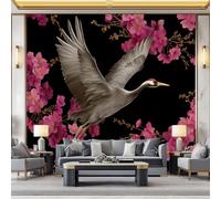 WHUOEUCO Photo Wallpaper Murals Japanese Style Cherry Blossoms Bird 300x210 cm 3D Panoramic Wallpaper, Modern Non-Woven Wall Mural, for Bedroom Living Room TV Backdrop Interior Decor