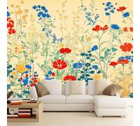 WHUOEUCO Photo Wallpaper Murals Plants Wildflowers 300x210 cm 3D Panoramic Wallpaper, Modern Non-Woven Wall Mural, for Bedroom Living Room TV Backdrop Interior Decor