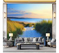 WHUOEUCO Photo Wallpaper Murals Seaside Dune Scenery 400x280 cm 3D Panoramic Wallpaper, Modern Non-Woven Wall Mural, for Bedroom Living Room TV Backdrop Interior Decor